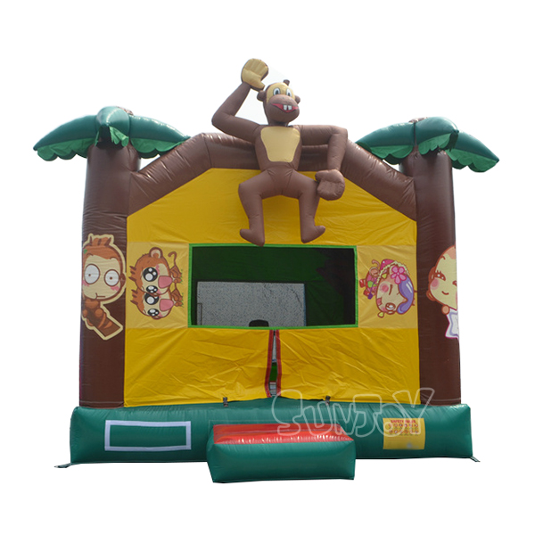 Hello Monkey Bounce House With Basketball Hoop For Sale SJ-BO14019
