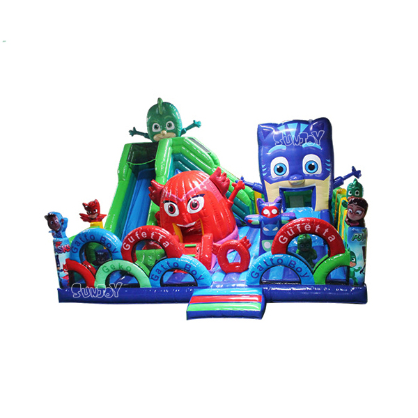 Pj Masks Inflatable Amusement Park Cartoon Characters Bouncer For Kids SJ-AP19004