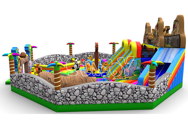 big zoo inflatable playground right view