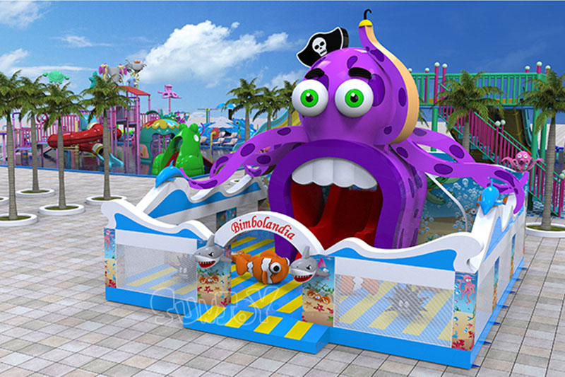 giant octopus amusement park effect picture